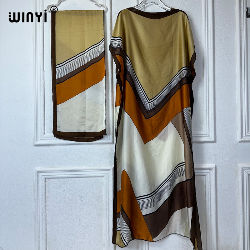 WINYI Robe traditionnelle africaine musulmane pour femme, Abaya Dubaï, Kaftan de luxe, Robe de soirée élégante, Robe longue maxi, Tenue de plage