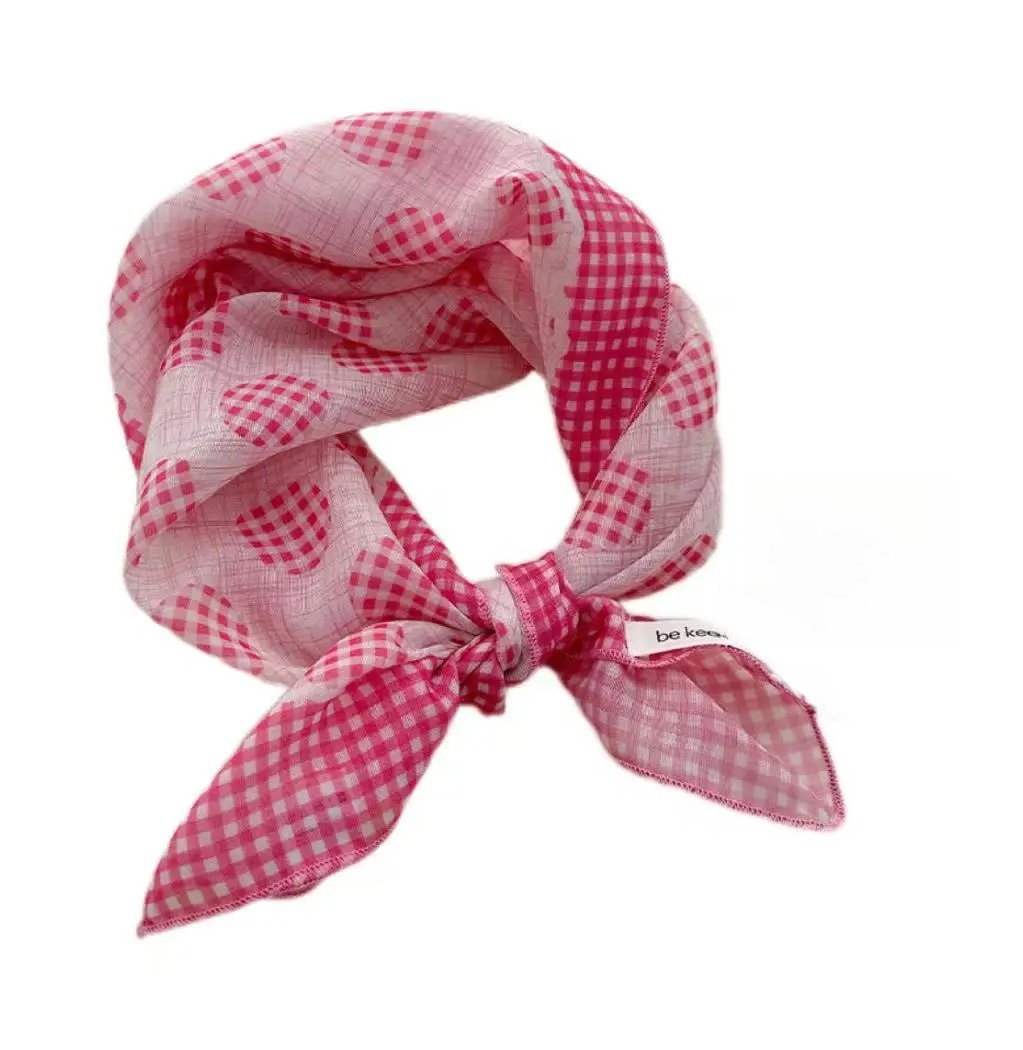 1 écharpe en soie pour femme, respirante, douce, à la mode et décorative, écharpe carrée polyvalente en coton et lin à motifs floraux.
