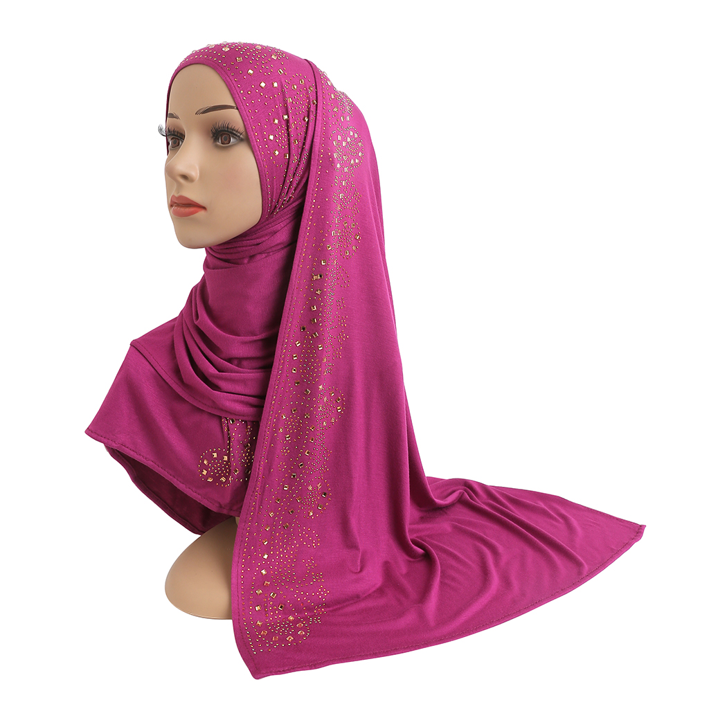 Longue écharpe musulmane en jersey de coton H099, châle hijab islamique, couvre-chef rectangulaire arabe, châle avec biscuits de kirchen modal