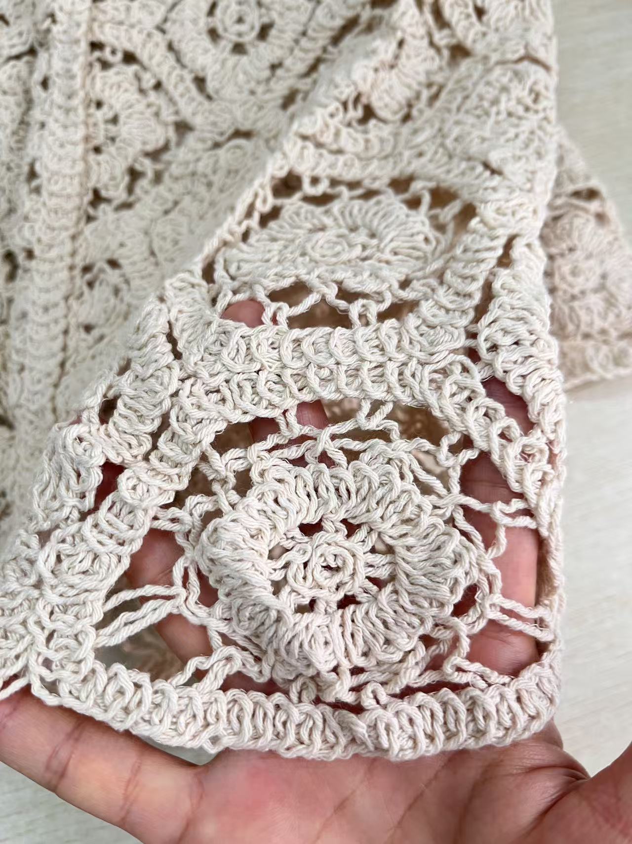 Manches longues Crochet haut en tricot plage Bikini couvrir boutonné Cardigan Blouse femmes blusas para mujer vacances Boho tenue