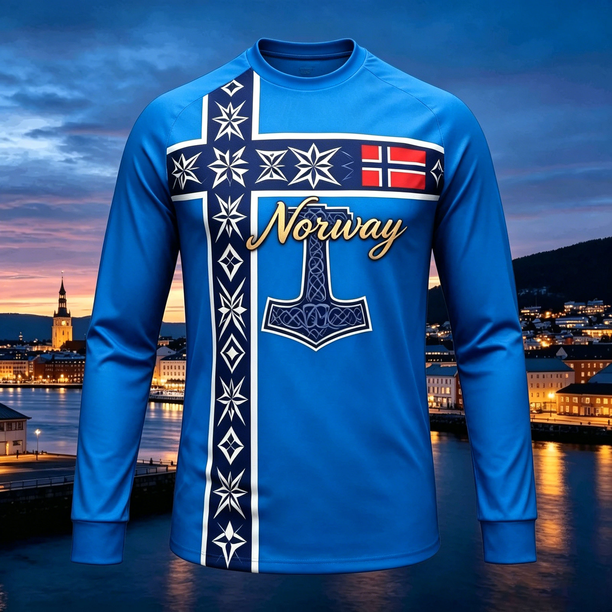 Maillot de football à manches longues Norvège 2026 en polyester respirant à séchage rapide