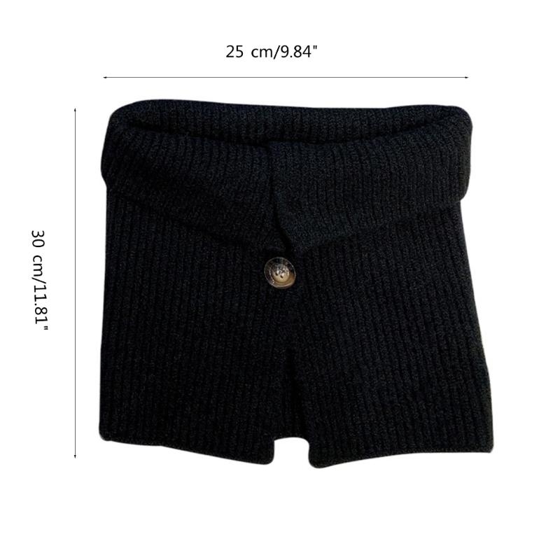 Câble tricot Snoods écharpe bouton tricoté écharpe filles automne hiver vêtements chauds châle à écharpe H7EF