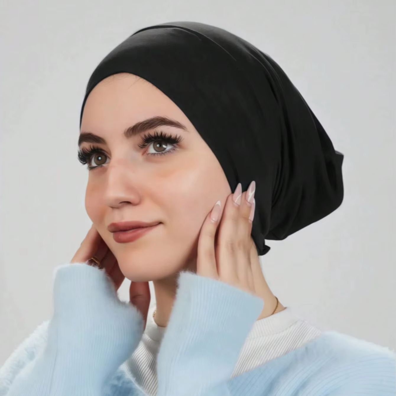Ensemble de pinces de fixation pour bonnet intérieur musulman en modal, bonnet extensible, sous-voile doux islamique, bonnet, bandeau, turban tube pour femme ﻿