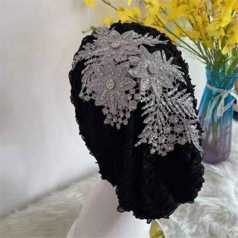 Casquette Turban à fleurs pour femmes, bandes de cheveux, Bonnets prêts à porter, foulard musulman, tenue, accessoires de couvre-chef