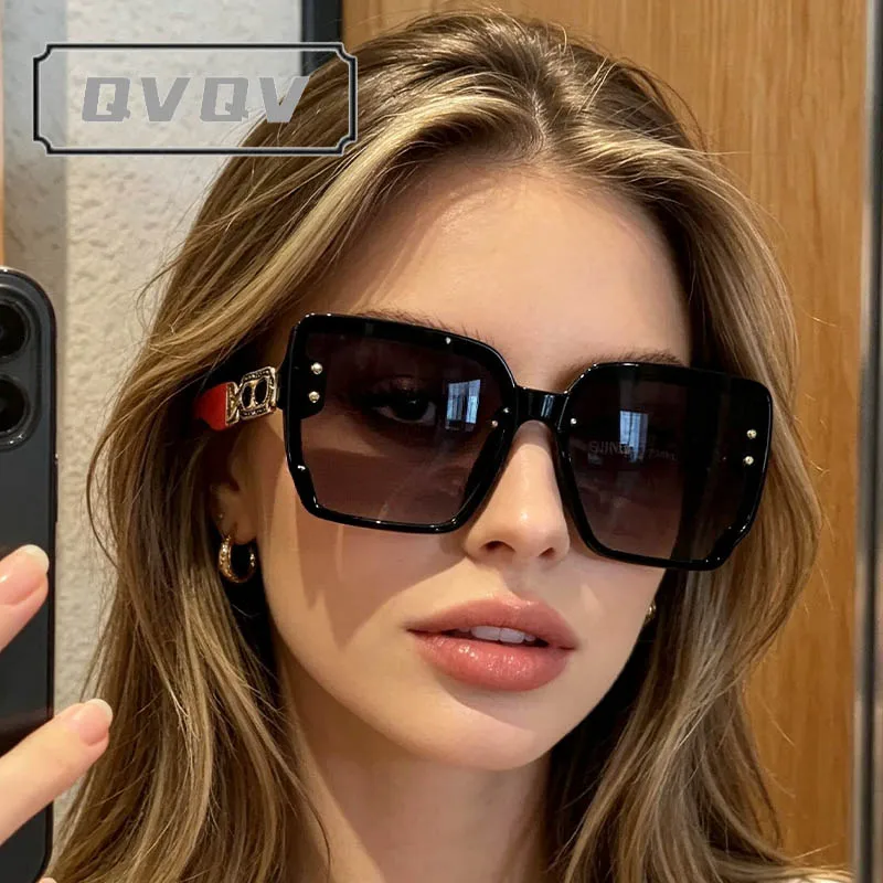 Lunettes de soleil carrées de luxe pour femmes, de haute qualité, surdimensionnées, vintage, tendance, pour la conduite, Gafas De Sol