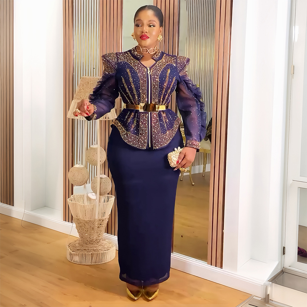 Robes de soirée africaines pour femmes, grande taille, Dashiki Ankara, robe de mariée, ensemble 2 pièces, hauts et jupes, costumes, nouvelles Robes, 2025