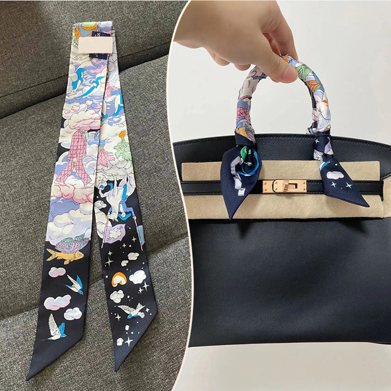 InjRibbon-Foulard pour cheveux et cou, imprimé à la mode, pour sac, 85x5cm, 3 couleurs, 100%