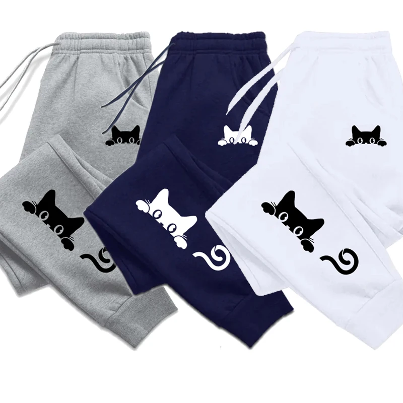 Chat mignon imprimé femmes pantalons de survêtement quotidien décontracté mode pantalon sport Jogging Sweat femme pantalon extérieur rue offre spéciale pantalon