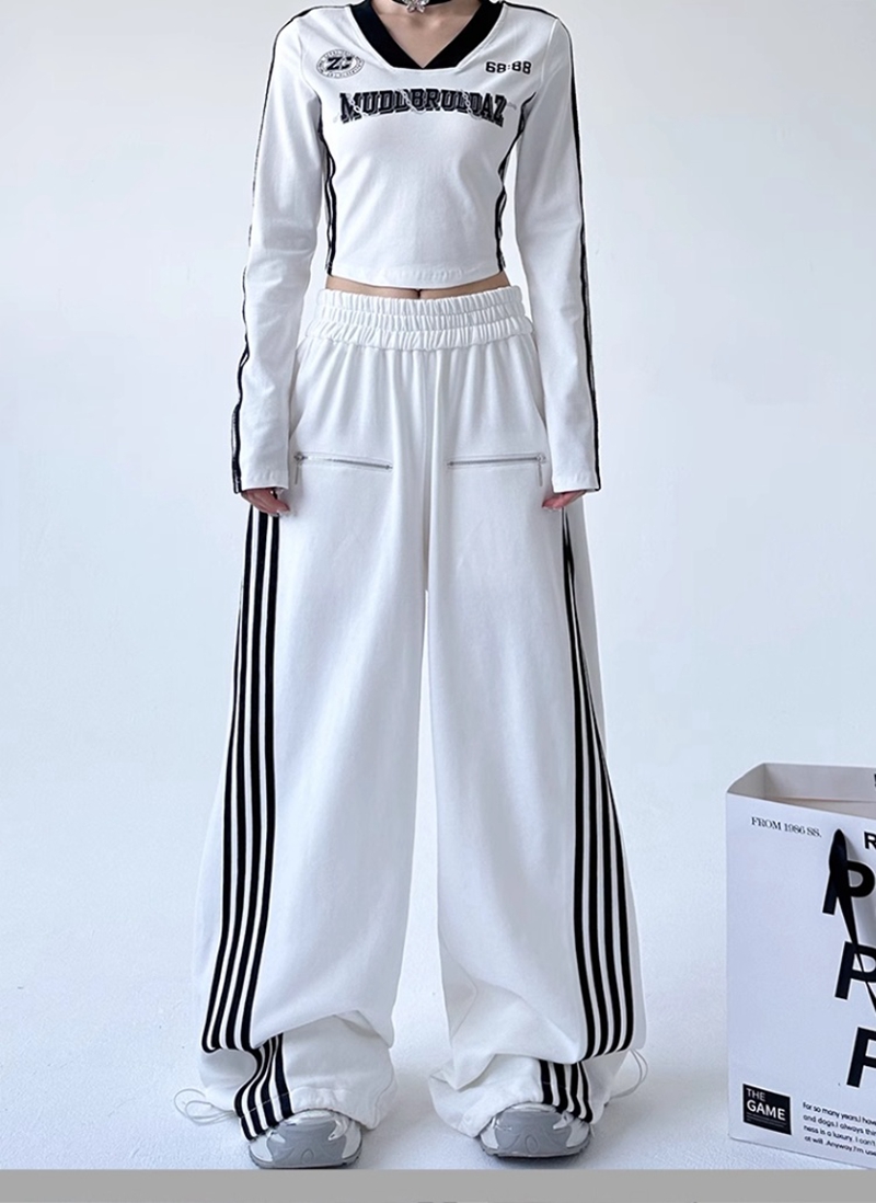 Pantalon de sport taille haute pour femme, pantalon de survêtement, jambe large, mince, vêtements d'extérieur, jazz, danse hip hop, bas cloche, rue, mode, nouveau