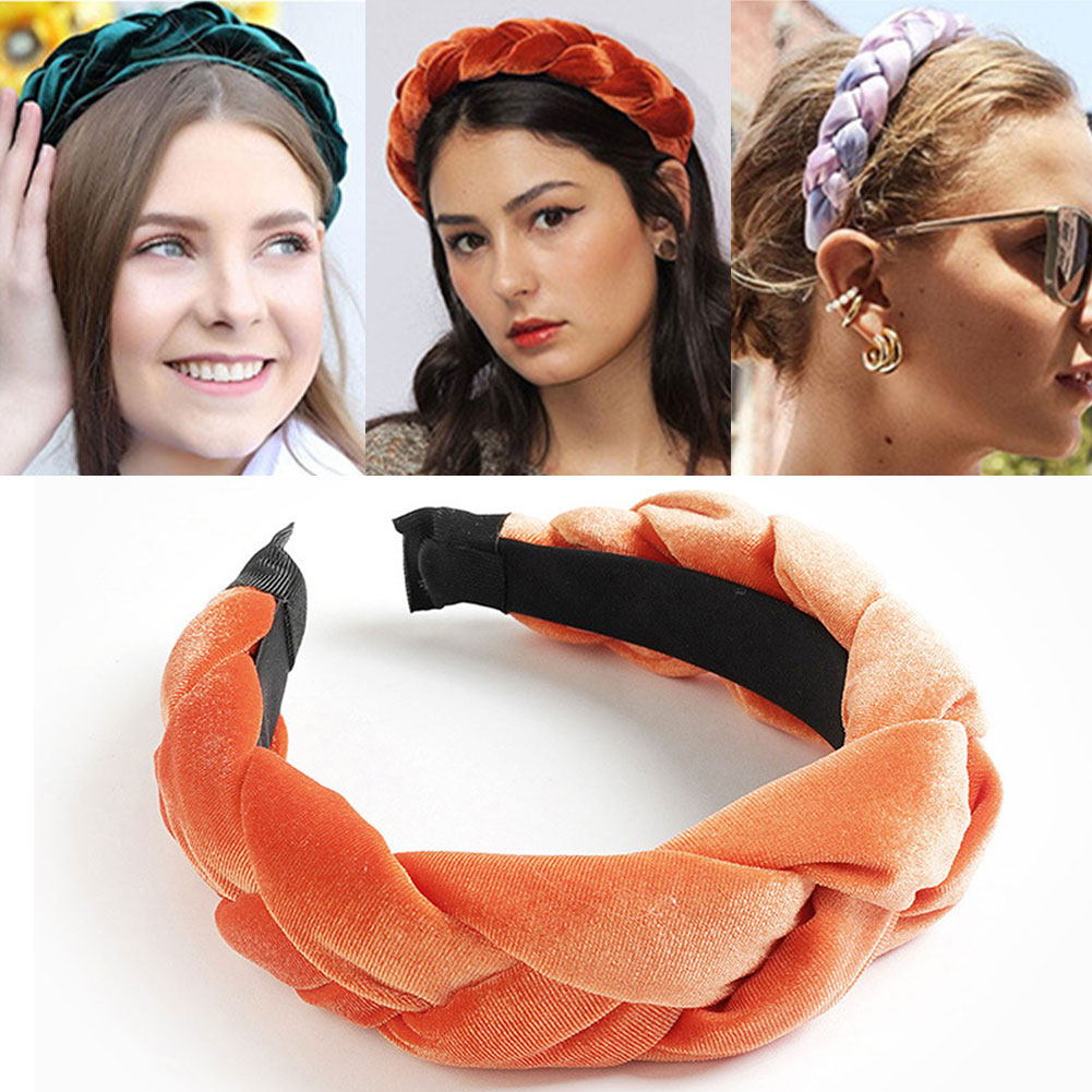 Bandeau de sauna en velours tressé pour femmes, bandes de cheveux, cerceau de coiffure bricolage, accessoires pour cheveux, outils en fibre, mode, haute qualité