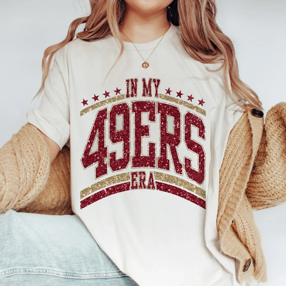 Femmes dans mon 49ers Era imprimé mode décontracté vêtements d'été T-Shirt interconnexion 90s court Sletransved vêtements femmes motif T-S