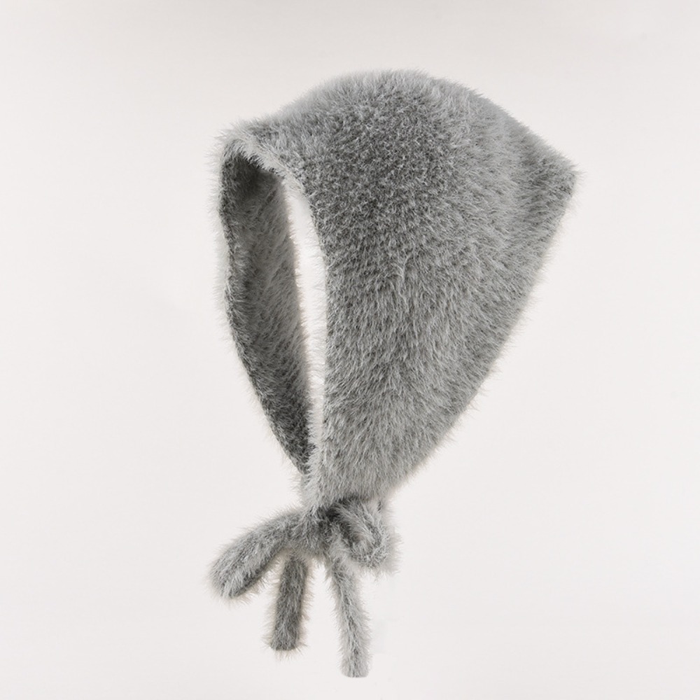 Écharpe de sauna de style français pour femme, écharpe triangulaire en fil de peluche, chapeau de bande de sauna chaud, mignon, automne et hiver