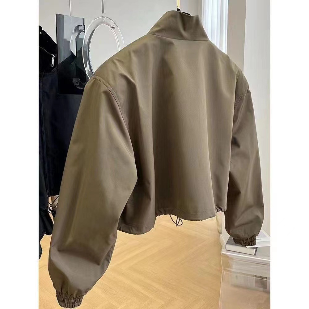 2025 nouveau automne Style coréen haut de gamme FeelDesign col montant veste courte pour les femmes Petite vêtements de travail élégant décontracté Chic hauts