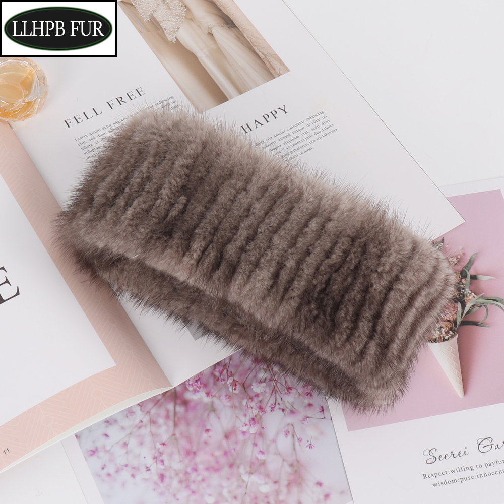 Nouvelle Collection Hiver 2026 : Bandeau-Écharpe en Véritable Fourrure de Vison Naturelle pour Filles et Femmes, Chaud et de Qualité, Tricoté et Élastique
