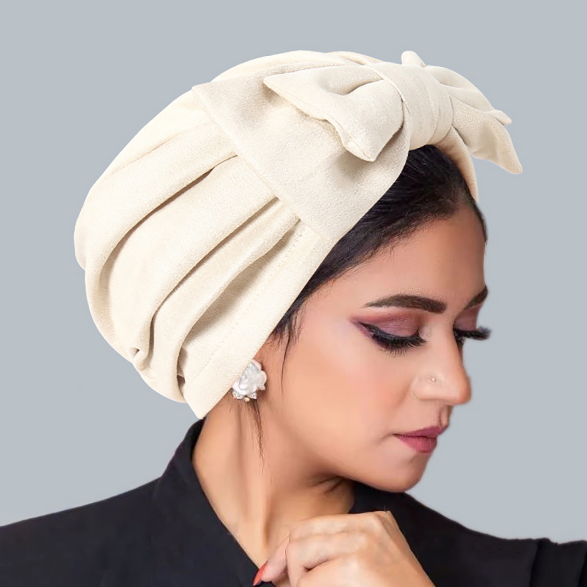 Chapeau Turban Hijabs à nœud tendance pour femmes, couleur unie, bandeau élastique doux, écharpe de tête, bonnets, casquette de chimio, couvre-chef africain