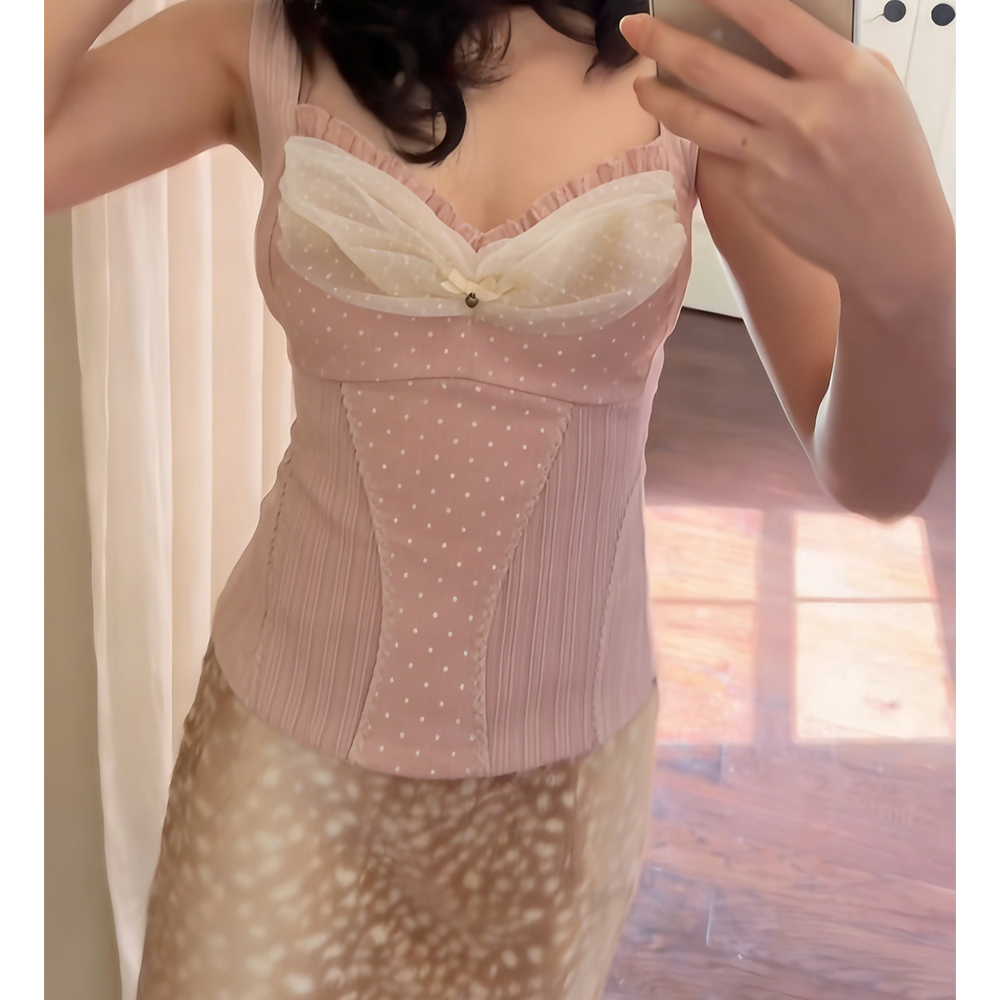 Femmes été fée Grunge débardeurs Vintage esthétique dentelle garniture Cami chemise coupe ajustée tricot côtelé Coquette Boho plage gilet vêtements