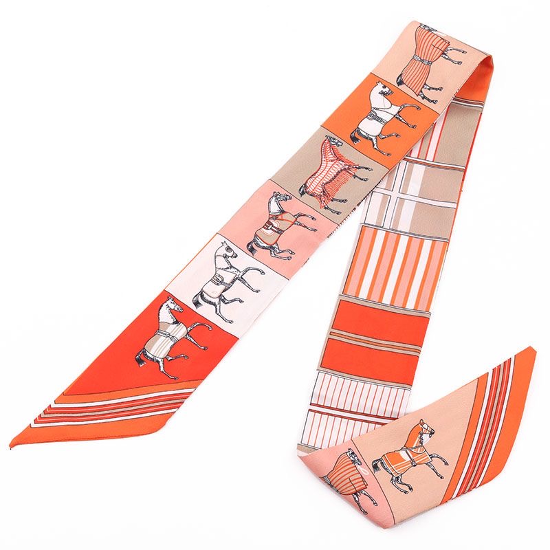 5*90Cm sergé cheval de guerre petit foulard en soie femmes Streamer bandeau cheveux cravate sac décoratif arc longue écharpe en gros