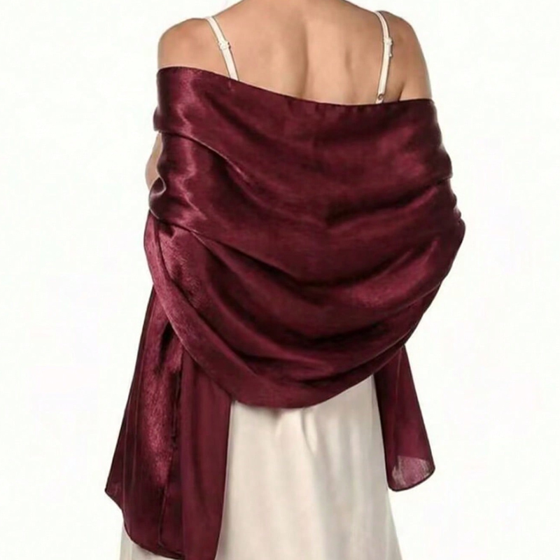 Écharpe en satin lisse de couleur unie, style bohème classique pour femme, châle décontracté d'automne, protection solaire, foulard adapté à la vie quotidienne