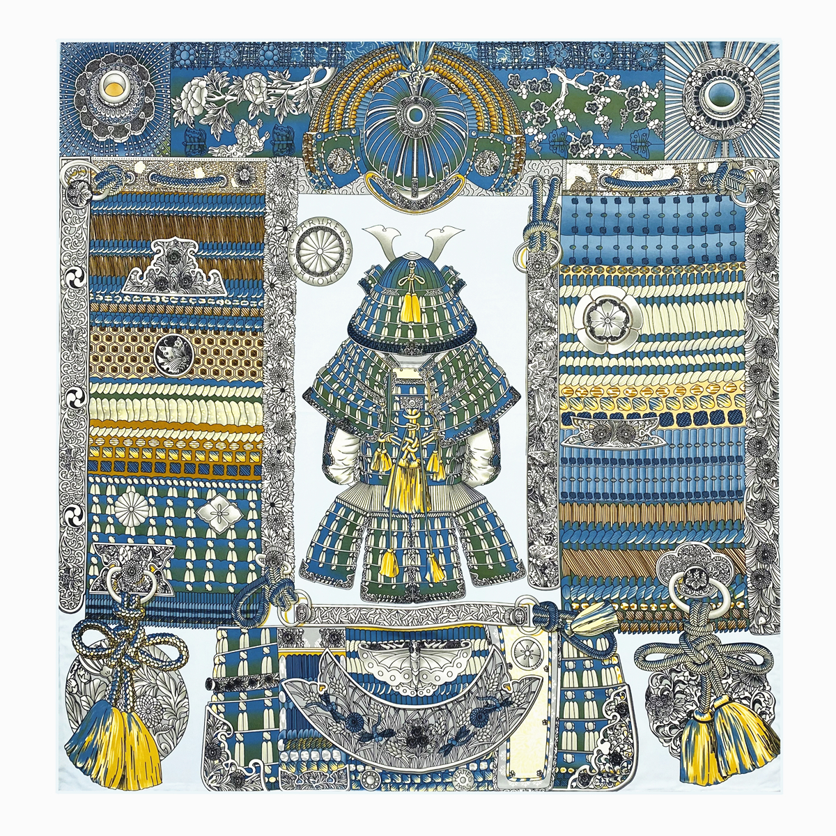 Écharpe en soie sergé 100%, Design «Armor», 90cm, bords roulés à la main, Foulard Hijab, marque de luxe, carré, châle pour femmes