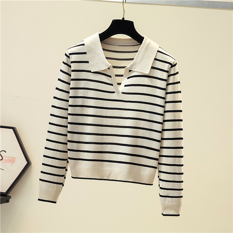 Jersey Mujer 2025 nouveau pull rayé femmes à manches longues décontracté rétro vêtements automne chandails femme tricoté pulls vêtements