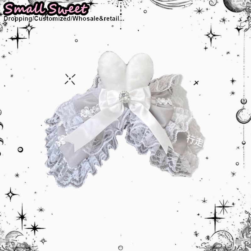 Femmes gothique Lolita sous-culture lapin dentelle haut à volants Clips épingle à cheveux pince Y2K fille Harajuku arc oreilles de lapin pinces à cheveux accessoires