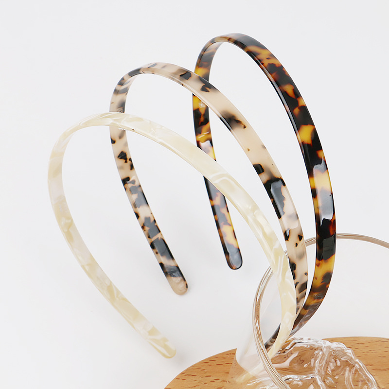 Serre-têtes en acétate écaille de tortue pour femmes, bandeaux fins en résine, accessoires capillaires vintage écaille de tortue, serre-tête tendance