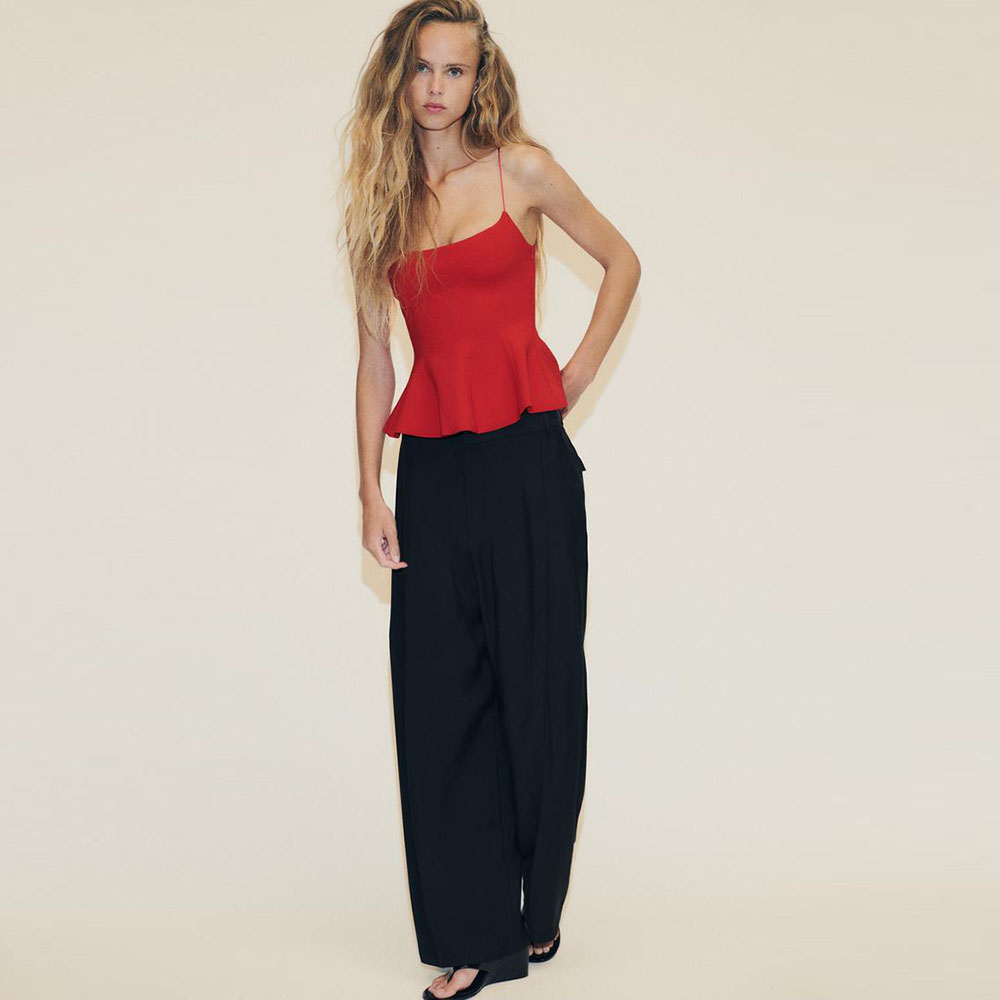 Chemise décontractée pour femmes - Style printemps/été. Bretelles élastiques. Col rond. Design sexy. Coupe ajustée. Style Saint-Valentin