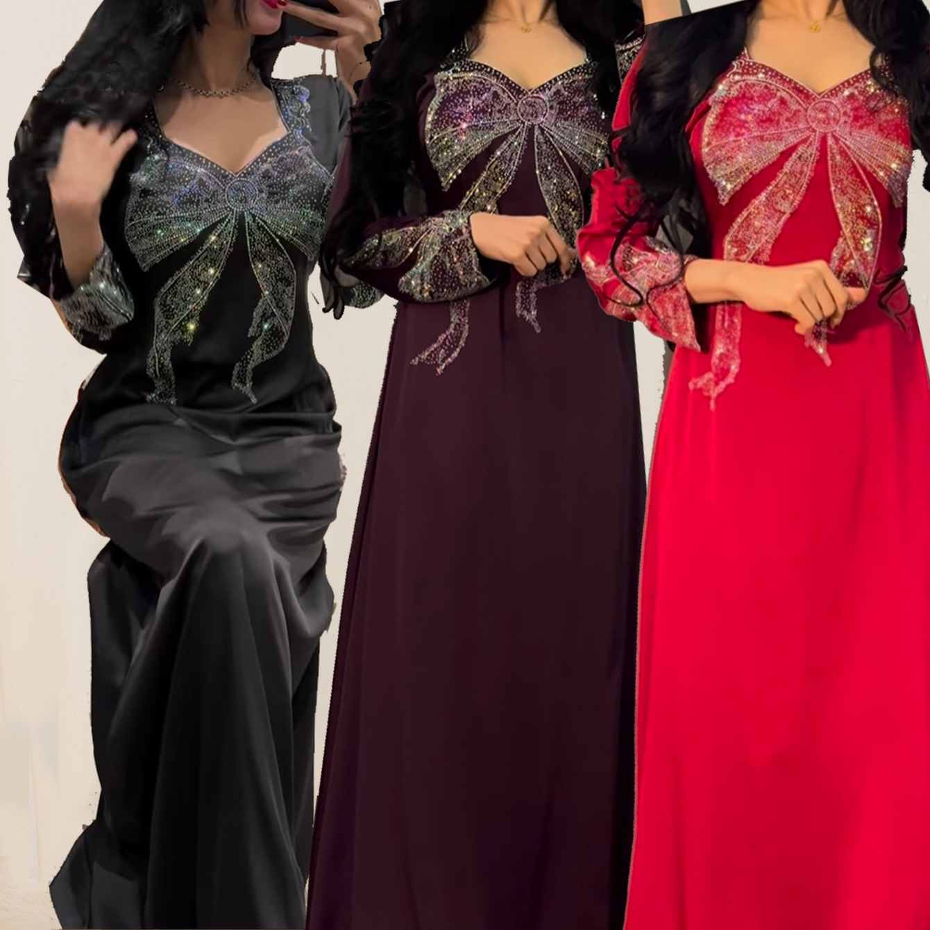 Robe longue musulmane pour femmes, Abaya de fête, diamants, Ramadan marocain, dubaï, Abayas, Kaftan, Robe arabe islamique, Jalabiya, 2025