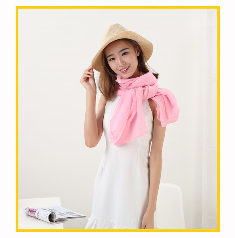 Foulard Tippet Hijabs pour Femme, Longue Écharpe Chaude, Couleur Bonbon, Coton Doux, Châle Rond