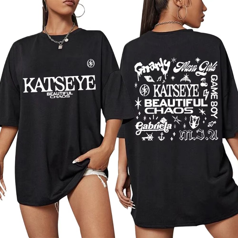 T-shirt coréen Katseye Beautiful Chaos Tour, Kpop Vintage, pour hommes et femmes, mode Harajuku Kawaii, vêtements Y2K pour femmes