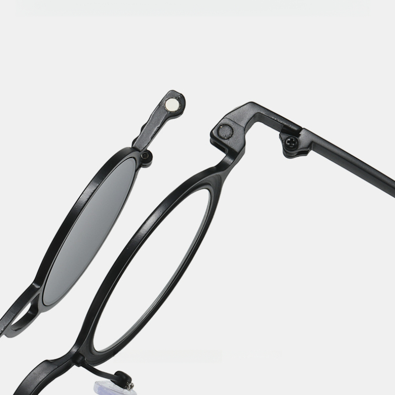 Lunettes de soleil rondes rétro pour hommes et femmes, style années 80, à clipser, uniques, détachables, verres UV400, anti-lumière bleue, décontractées, pour le voyage