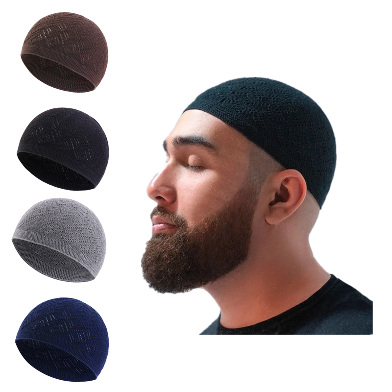 Chapeaux de prière doux tricotés de Style ajouré pour l'extérieur, bonnets unisexes, casquette ventilée, chapeau de tête enveloppant pour hommes juifs islamiques, cadeaux