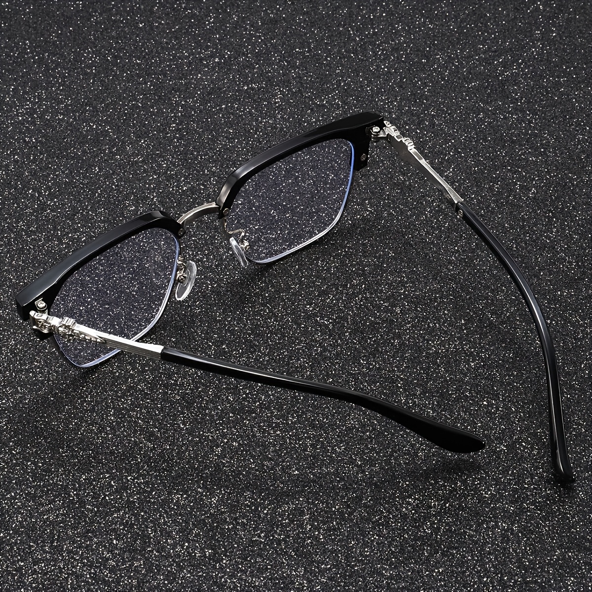 Lunettes transparentes à monture carrée pour hommes, style classique et moderne, basiques décontractées, article polyvalent pour le quotidien