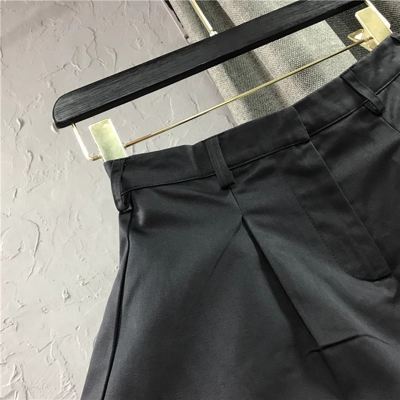 Shorts taille haute de style coréen pour femmes, pantalon large au design original, short décontracté coupe trapèze pour le printemps et l'été