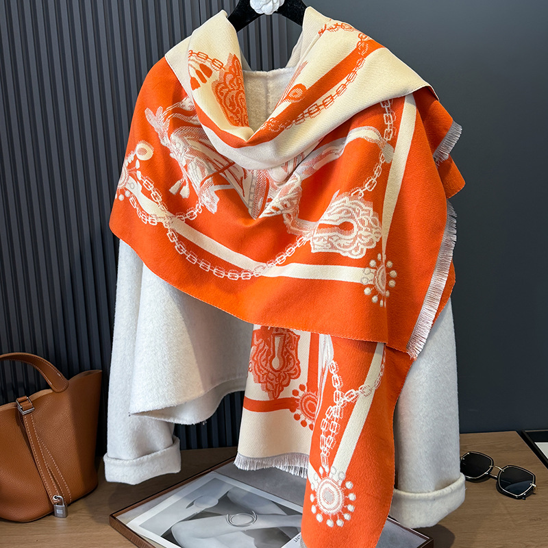 JOHorse-Écharpe Chaude en Cachemire, Pashmina Optique, Châles et oh Bufanda, Foulard de la raq, Design, 2024
