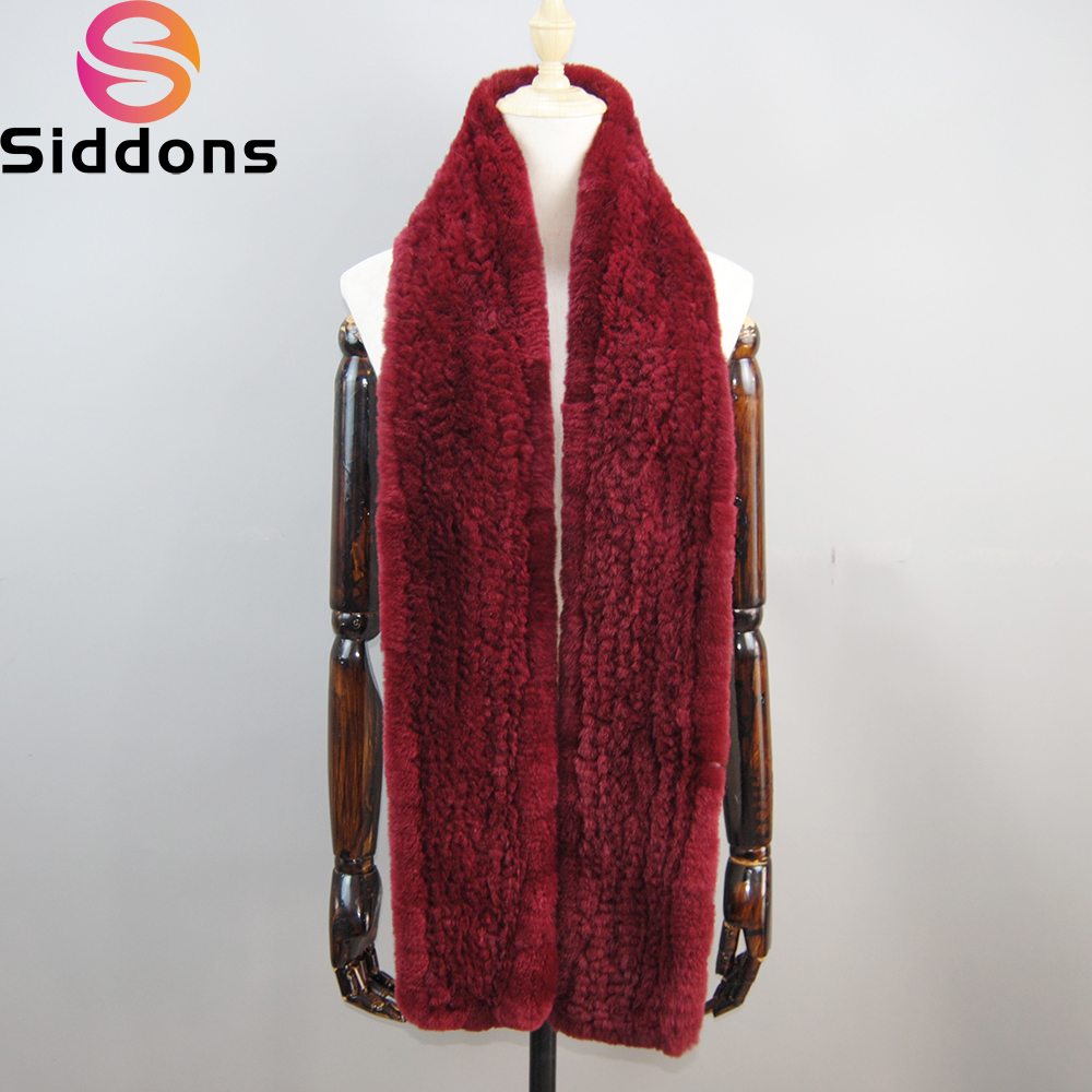 Femmes épais chaud hiver marque de mode fourrure silencieux réel écharpe de haute qualité luxe grand Long naturel Rex fourrure de lapin foulards