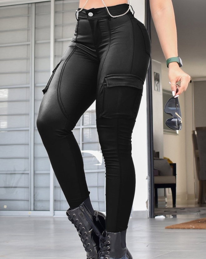 Pantalon skinny taille haute pour femme, pantalon de surintendant long, vêtements astronomiques décontractés, design de poche, élégant et sexy, Y2K, nouveau, 2024