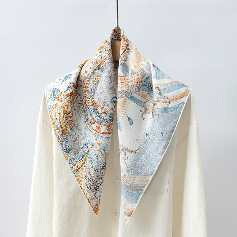 Foulard en soie de haute qualité, sergé lourd, soie de mûrier, 70 carrés, cravate, accessoire de mode élégant et polyvalent, printemps