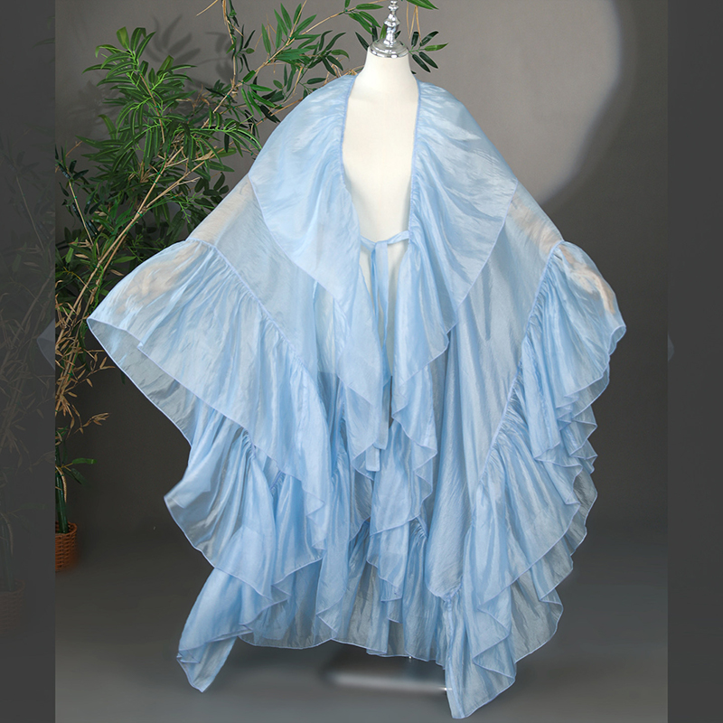 Magnifique manteau Hanfu pour femmes, élégant, féerique, en mousseline de soie, pétale chinois, manches larges, cape, Costume de Cosplay, Cardigan chinois ancien