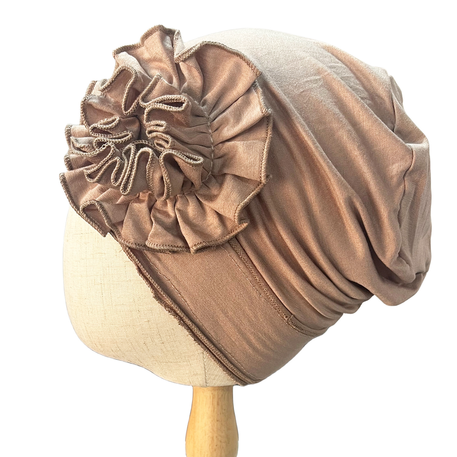 Femmes Hijabs Turban grande fleur tissu élastique bandes de cheveux chapeau bonnet dames musulman solide perte de cheveux écharpe casquette cheveux accessoires