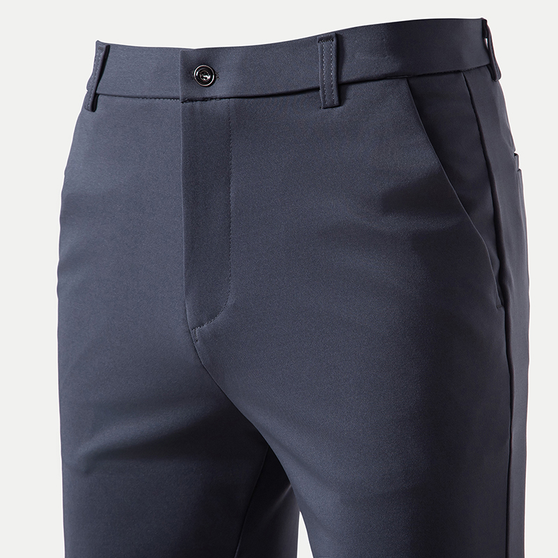Pantalon kaki élastique pour hommes, coupe cintrée, décontracté, costume classique à la mode, pantalon de sport, printemps et été