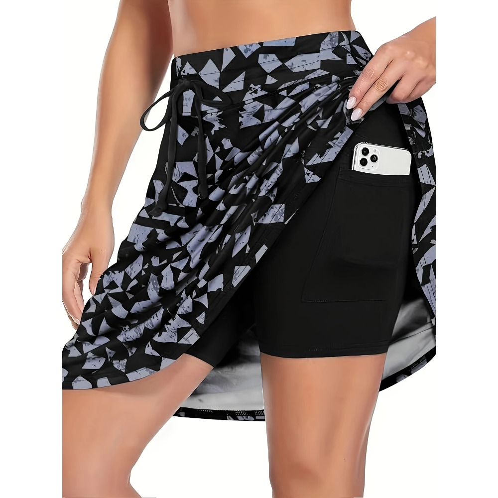 Grande taille 1XL-5XL nouvelle mode femme taille haute coupe ajustée a-ligne imprimé Shorts jupe dames taille haute a-ligne Mini jupe