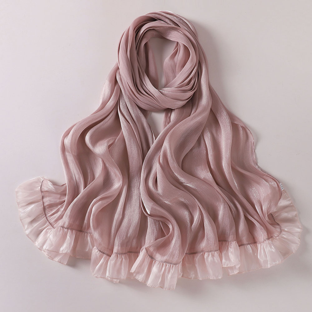 Écharpe Hijab légère pour femmes, châle rectangulaire Long et élégant avec tissu plié brillant, châle en mousseline de soie plissée à paillettes