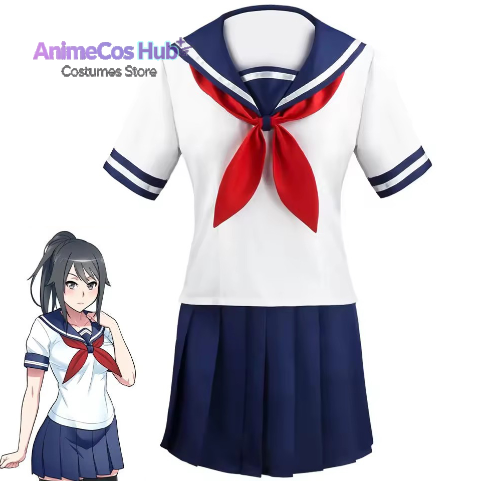 Costume de cosplay Ayano Aishi, tenue d'anime Yandere Simulator, uniforme de marin Yandere Chan, uniformes de lycéenne JK, tenues de fête