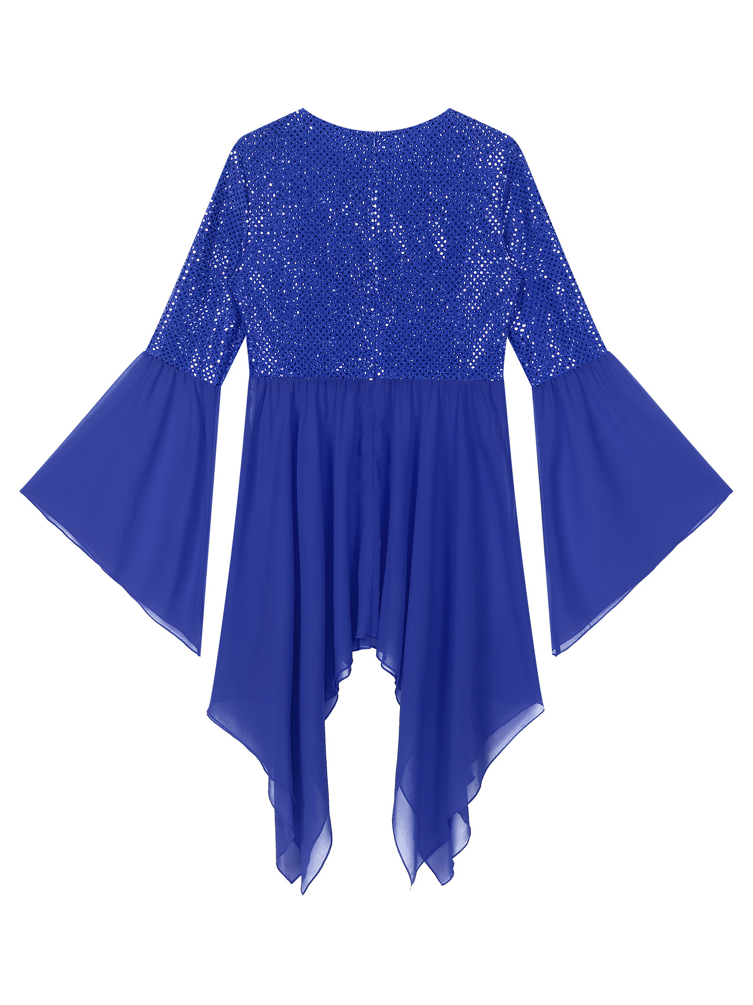 Robe de culte liturgique en mousseline de soie pour femmes, tunique de danse de louange, superpositions à ourlet irrégulier, Costume de danse moderne, Costume de Festival d'halloween
