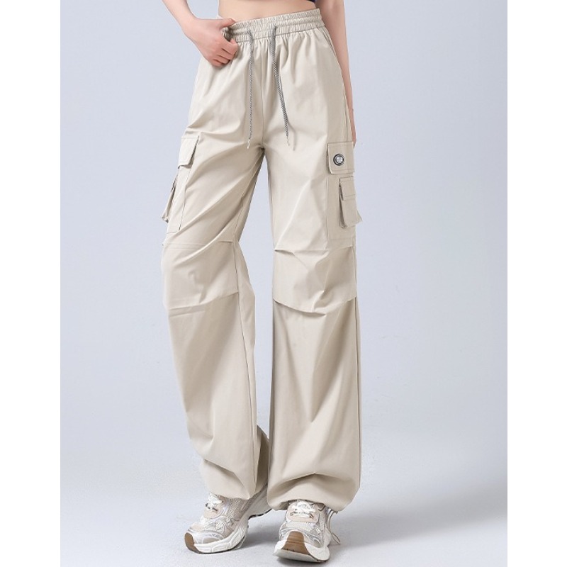 Pantalon Cargo élégant taille haute, imperméable, séchage rapide, décontracté, pour randonnée en plein air, avec cordon de serrage