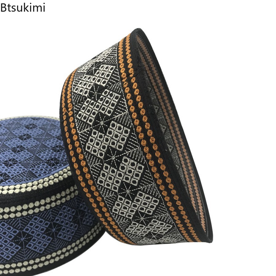 Casquettes musulmanes de Style ethnique pour hommes, chapeaux de mode du moyen-orient, Turban brodé de turquie saoudienne, vêtements islamiques, chapeaux de prière Hijab pour hommes