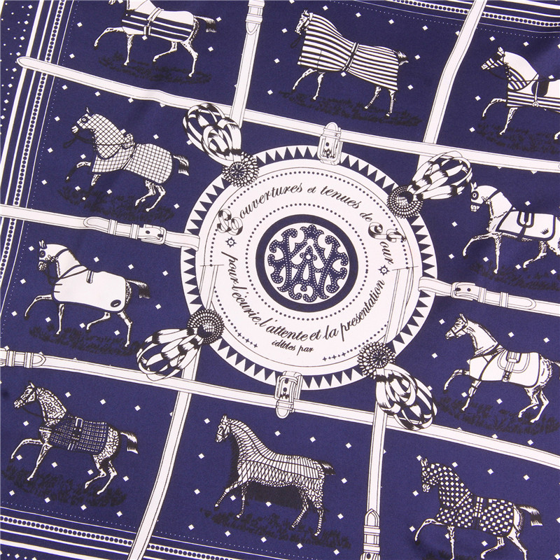 90cm ourlet roulé à la main Paisley cheval sergé soie carré écharpe femmes châle marque Hijab écharpe Foulard foulards conception Bandana