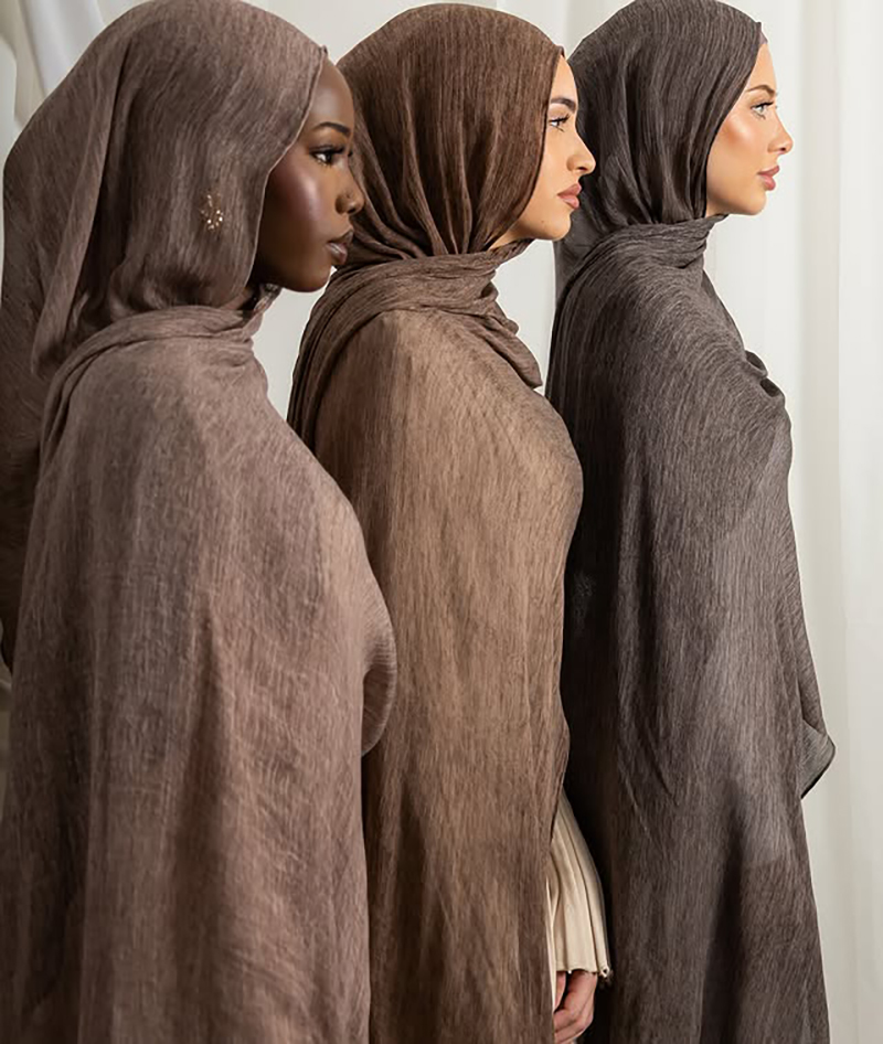 Haute qualité coton lin Hijab texturé rayonne Modal écharpe léger femmes musulmanes Hijab froissé Viscose châle