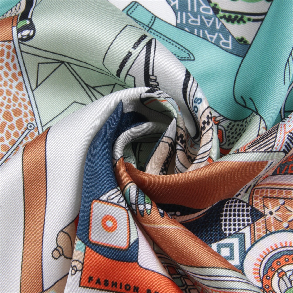 Foulard en soie pour femmes, Foulard carré imprimé à la mode, Foulards en soie, enveloppes, châle de plage, Bandana, Hijabs pour dames, 90CM